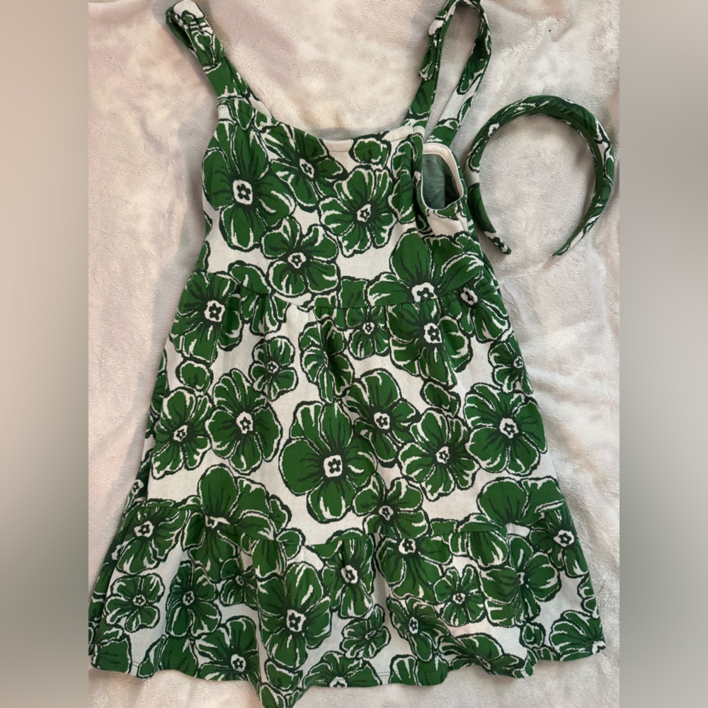 Floral Green Kids One Piece